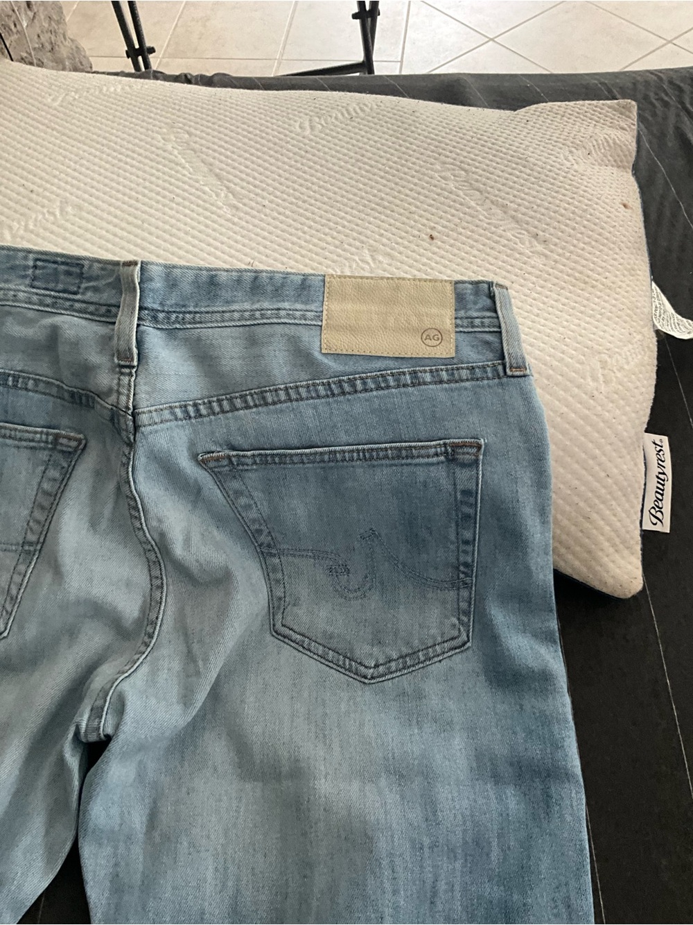 Ag Adriano Goldschmied Light Blue Flare Jeans - Picture 4 of 4